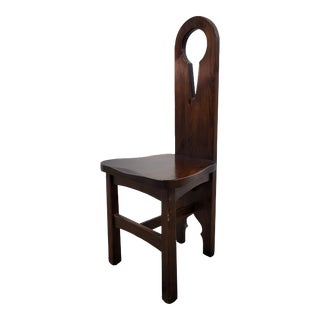 1970s American Craft Pine Folk Dining Chair For Sale