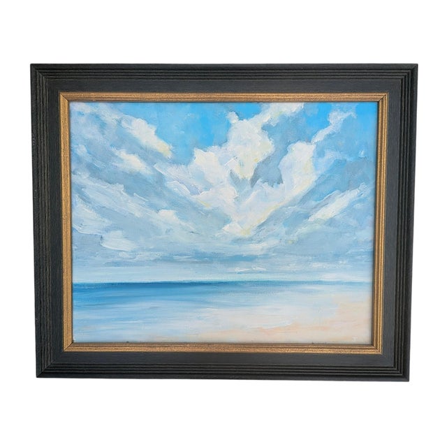 Original Expressionist Seascape Ocean Coastal Dyptich Paintings- A Pair For Sale In Charlotte - Image 6 of 16