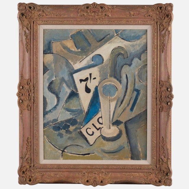 Abstract Oil Painting, Mid-20th Century, Framed A striking Mid-20th century abstract oil painting presented in a stylish...