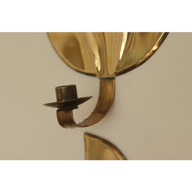 Mid-Century Modern Swedish Brass Sconces, Set of 2 For Sale - Image 6 of 18