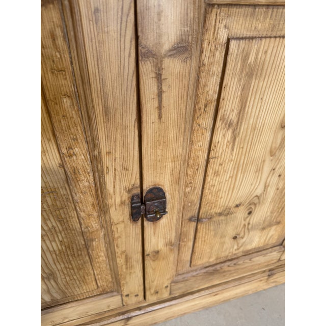 Antique Pine Sideboard Cupboard With Two Drawers From England For Sale - Image 13 of 18