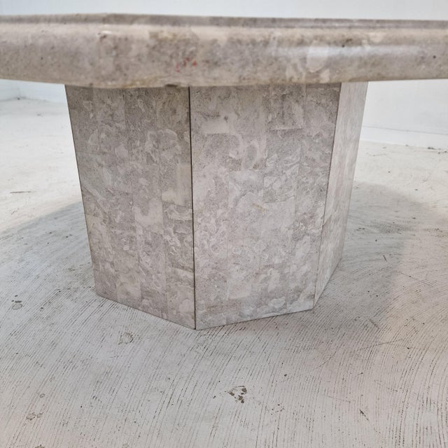 Mactan Octagon Stone or Fossil Stone Coffee Table, 1980s For Sale - Image 9 of 16