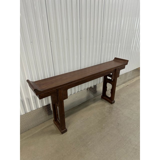 Walnut Altar Console Table | Chairish