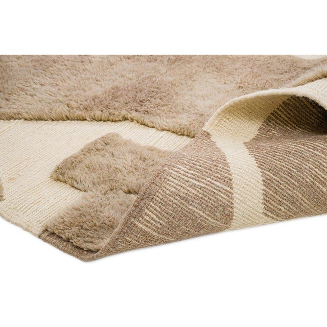 Freeform Abstract Hand-Knotted Moroccan Wool Rug | 10'3" X 6'10" | One of a Kind For Sale - Image 4 of 7