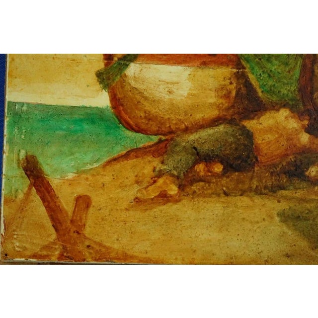 Domenico Chianese, Seascape with Fishermen, 20th Century, Oil Painting on Panel, Framed For Sale - Image 9 of 18