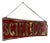 Vintage Handmade "Science Center" Double Sided Wooden Sign in Red & Gold For Sale