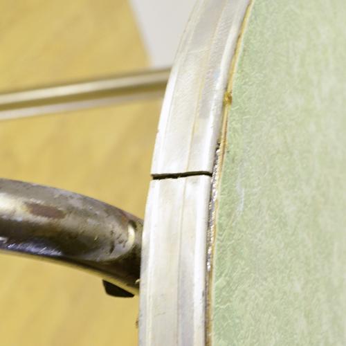 Green Industrial Round Garden Table, 1950s For Sale - Image 8 of 9