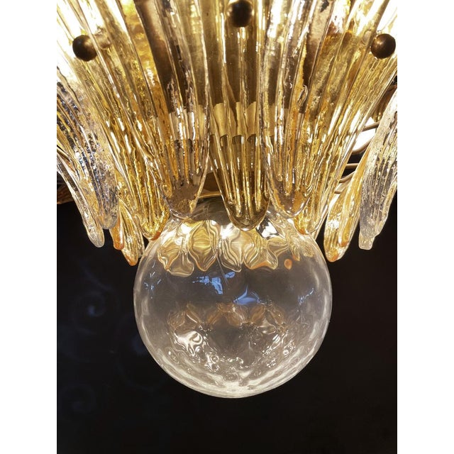 Palmette Ceiling Light with Clear and Amber Glasses, 1990 For Sale - Image 11 of 18