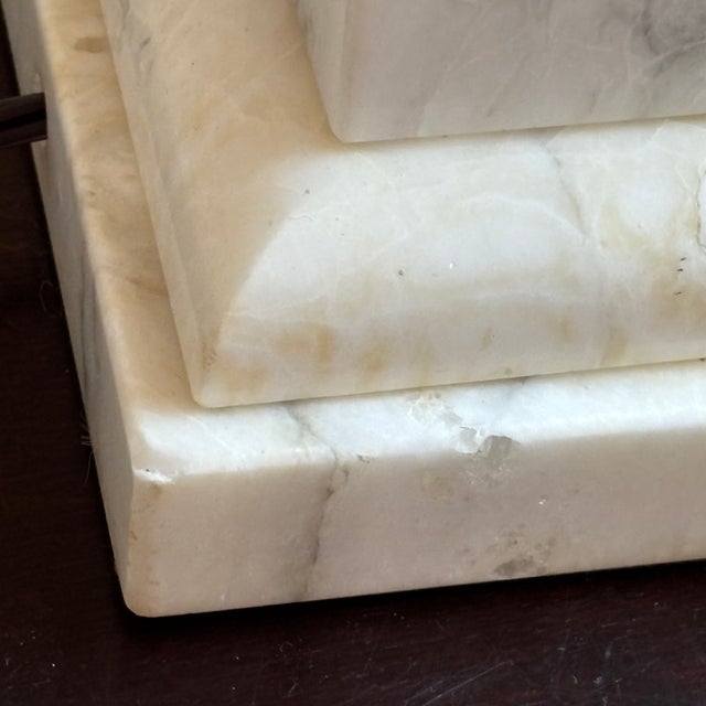 1950s Hand Carved Italian Alabaster Table Lamps W/ Sculptural Pineapple Motif -- A Pair For Sale - Image 13 of 18