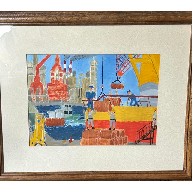 1970s Brutalist Outsider Painting For Sale - Image 4 of 5