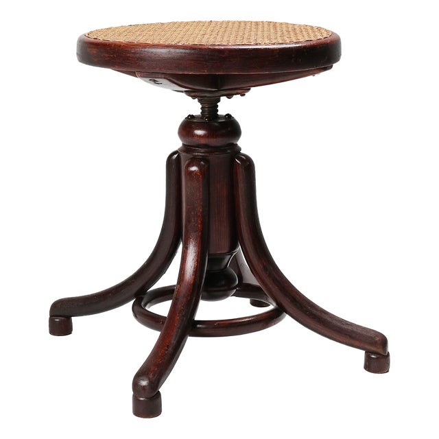 Austrian Piano Stool in Beech and Bentwood by Michael Thonet for Thonet, 1890s For Sale