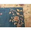 Early 20th Century 1920s Blue Floral Antique Chinese Art Deco Rug 9' X 11'8" Handknotted Wool Carpet by Nichols Atelier For Sale - Image 5 of 5