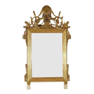 Louis XVI Gilt Mirror in Wood & Gold Leaf, Late 1800s For Sale
