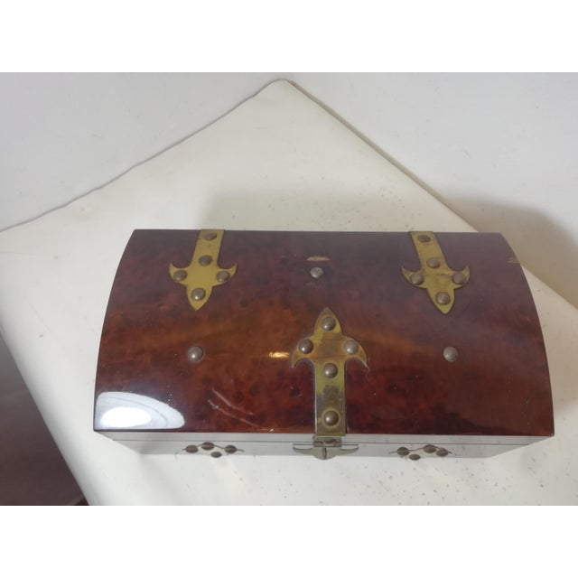 Lacquered Wooden Box with Studs, Italy, 1950s For Sale - Image 4 of 9