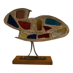 Samuel Jagoda, (1929-2021), Mid 20th Century Modern Abstract Steel and Color Glass Sculpture