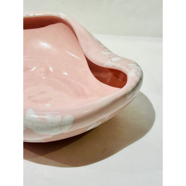 Vintage McCoy Pink and White Organic Bowl Serveware For Sale - Image 4 of 10
