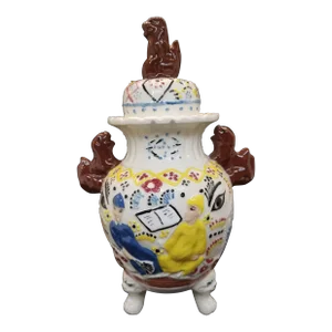 Vintage Staffordshire Like Asian Inspired Ceramic GingerJar