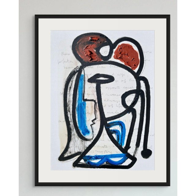 One-of-a-Kind 'Portrait of a Woman' - Original Oil Painting in the Style of Pablo Picasso For Sale - Image 4 of 4