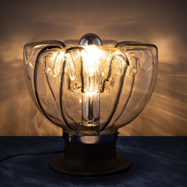 Mid-Century Modern Space Age Table Lamp in Hand-Blown Murano Glass from Targetti Sankey, Italy, 1970s For Sale - Image 3 of 16