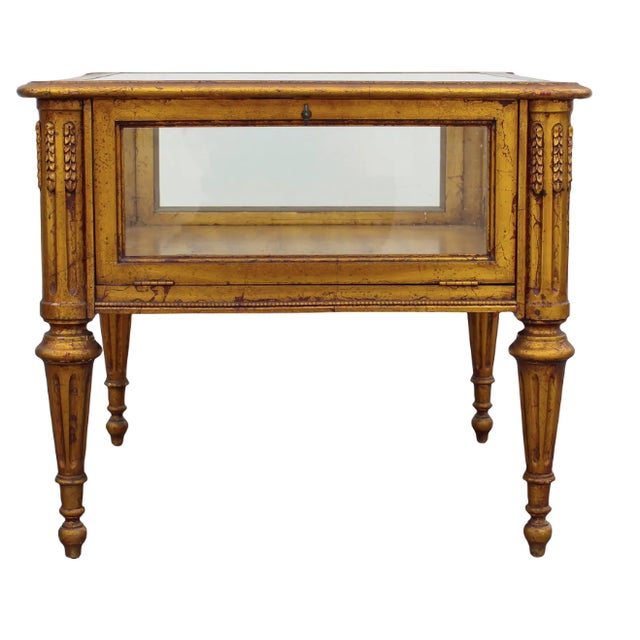 Mid-Century Modern Mid 20th Century Pair of Weiman Gilded Vitrine Tables For Sale - Image 3 of 5