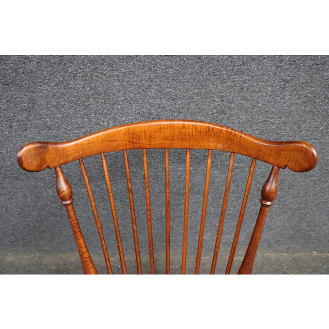 Bench Made Tiger Maple Windsor Chair For Sale - Image 4 of 10