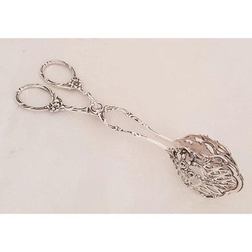 Antique Early 20th Century 800 Silver Patisserie Serving Tongs For Sale - Image 16 of 18