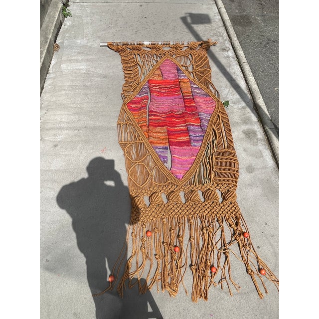 Handmade Wool and Rope Tapestry, 1970s For Sale - Image 13 of 14