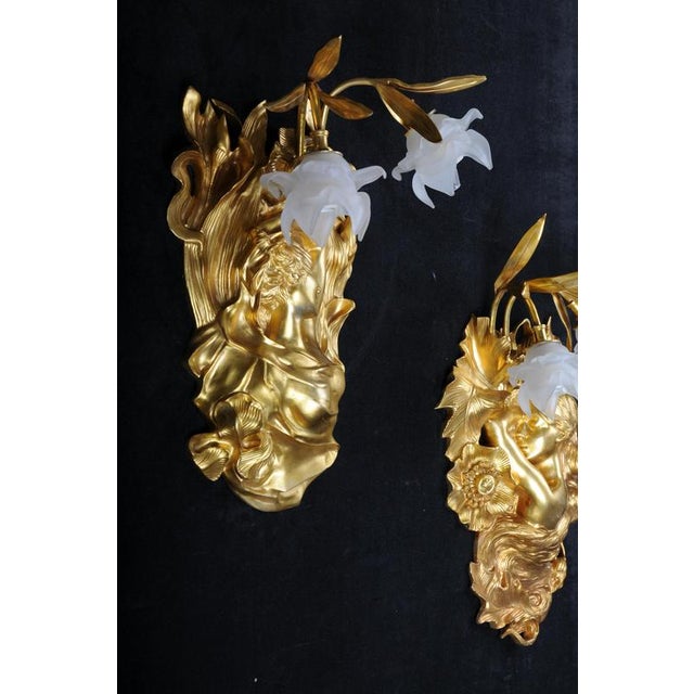 French Art Nouveau Wall Sconces, Paris, Set of 2 For Sale - Image 3 of 18