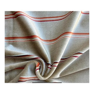 5 Yards of Duralee Fabrics Greenwich Striped Silk Velvet - Spice For Sale