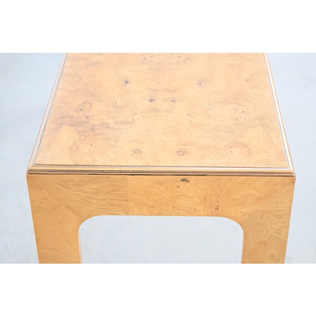 Henredon Scene Two Burl Wood Console Table | Newly Refinished For Sale - Image 14 of 18