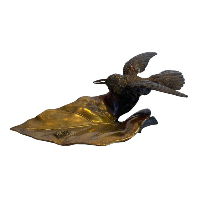 French Art Deco Bronze Hummingbird Vide-Poche Attributed to Louis-Albert Carvin For Sale