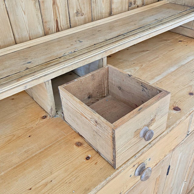 Antique English Pine Dresser Base & Plate Rack - Circa 1870 For Sale - Image 14 of 17