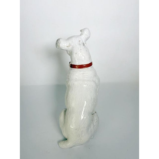 White Glazed Ceramic Dog Sculpture, France, 1970s For Sale - Image 14 of 16