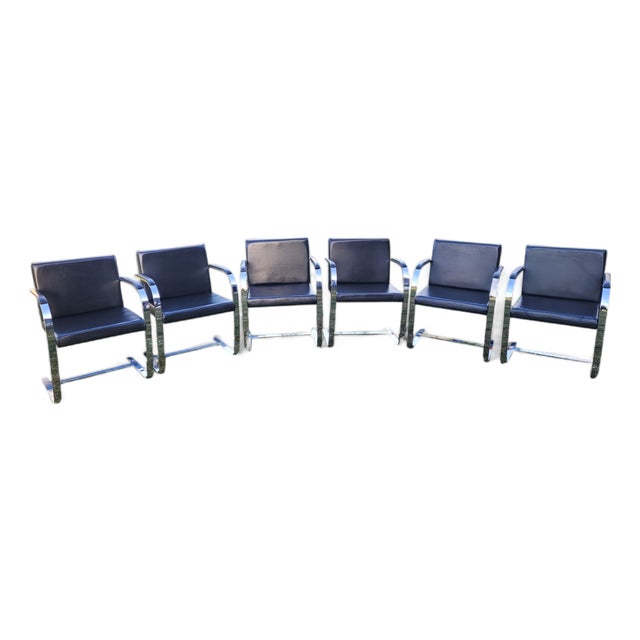 Bauhaus BRNO Chairs attributed to Mies Van Der Rohe, 1970s, Set of 6 For Sale