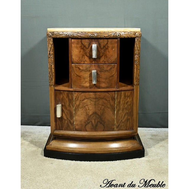 Vintage Art Deco Walnut Burl Bedside Table, 1930 For Sale - Image 9 of 18