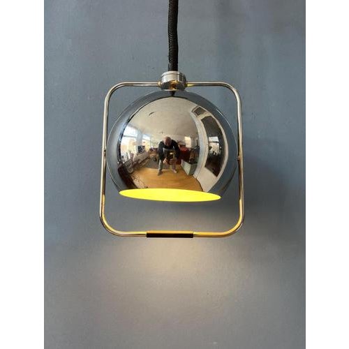 Silver Mid-Century Modern Gepo Eyeball Pendant Lamp in Chrome For Sale - Image 8 of 13