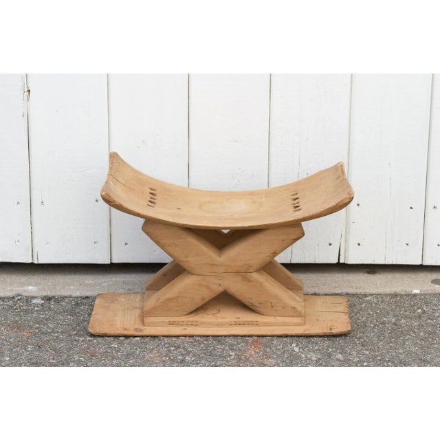 "X" Stretcher Rustic African Ashanti Stool For Sale - Image 9 of 9