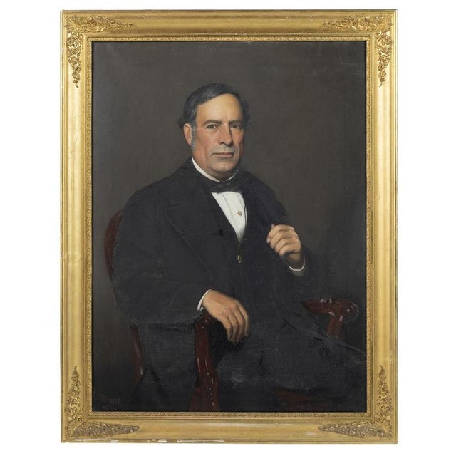 J. Stewart, Portrait of a Gentleman, Oil on Canvas For Sale - Image 6 of 6