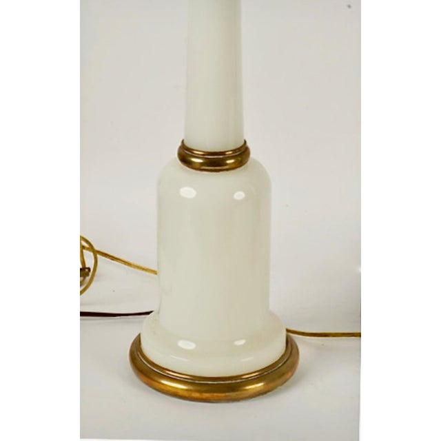 Pair French Opaline Lamps For Sale - Image 4 of 8
