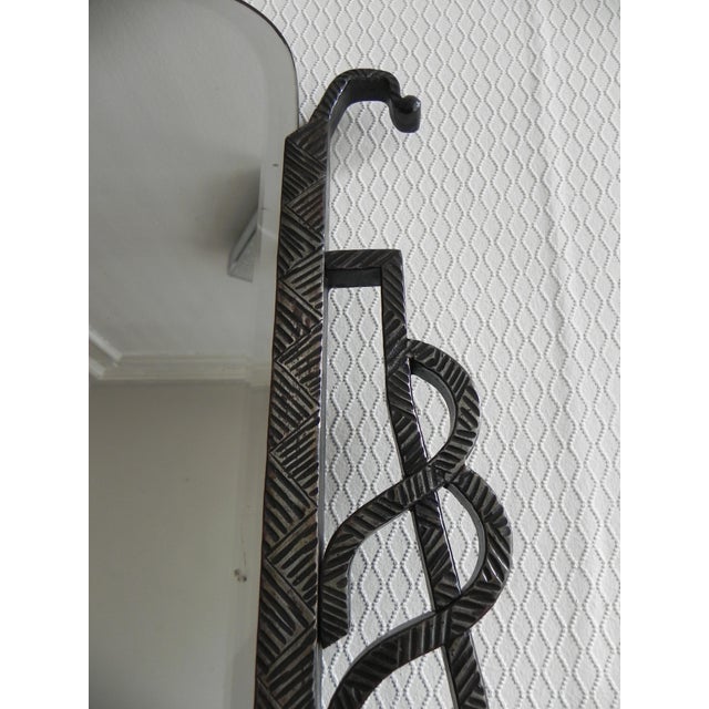 Art Deco Mirror with Faceted Glass in Steel Frame, 1940s For Sale - Image 12 of 18