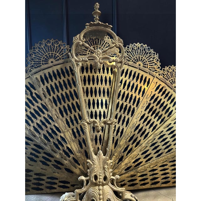 Vintage Fireplace Screen in Brass, 1920s For Sale - Image 4 of 8