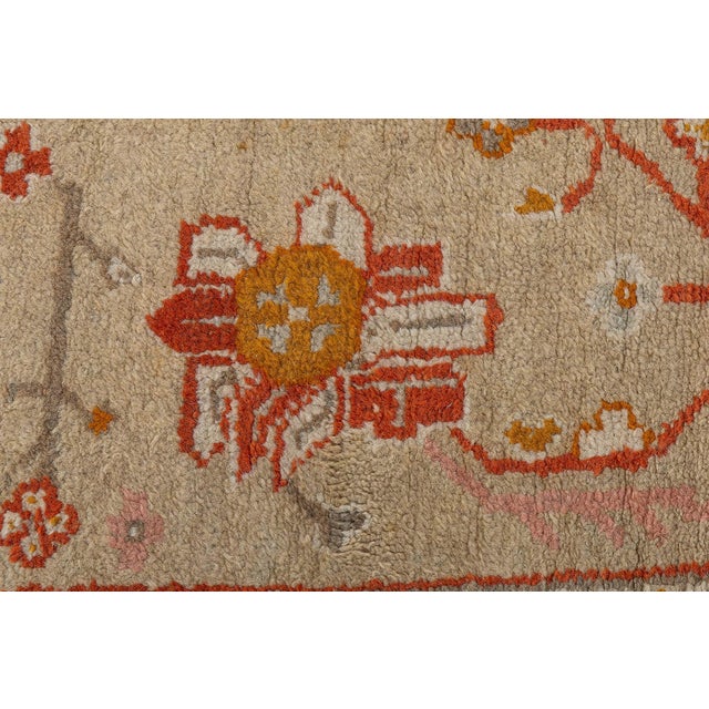 Textile Antique Turkish Oushak Rug For Sale - Image 7 of 11