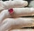 2010s 2.5 Carat Oval Treated Ruby & 2 ct Diamond Ring 14 Karat White Gold Size 7.25 For Sale - Image 5 of 18