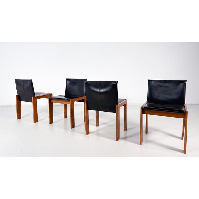 Mid-Century Modern Chairs in the style of Scarpa, 1970s, Set of 4 For Sale - Image 4 of 11
