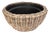 Artifacts Rattan Round Belly Planter with Black Plastic Insert, Natural, 28.50" For Sale