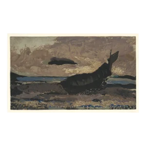 1955 Braque Lithograph La Barque échouée, Varengeville