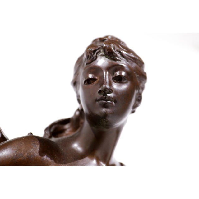 Bronze sculpture with dark brown patina by French sculptor Adrien-Etienne Gaudez (1845-1902), signed A. Gaudez on the base...