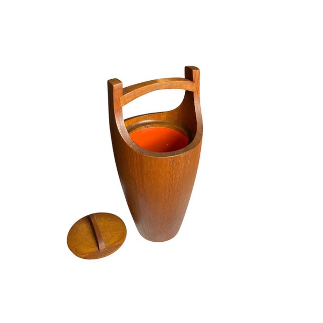Wood Mid-Century Danish Teak Ice Bucket and Tray by Jens Quistgaard for Dansk Designs, 1950, Set of 2 For Sale - Image 7 of 13
