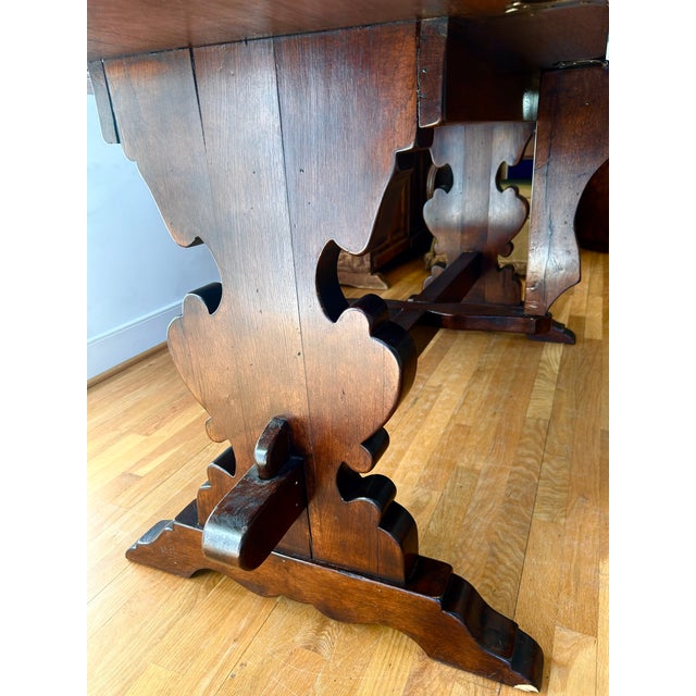 Brown 20th Century Italian Drop-Leaf Dining Table For Sale - Image 8 of 11