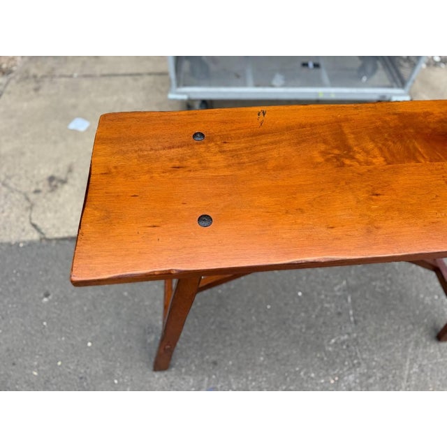 Farmhouse Vintage French Rustic Style X Base Solid Wood Console Table by Pier 1 For Sale - Image 3 of 9